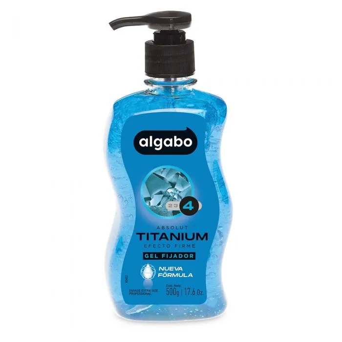 GEL CAPILAR FCO 500g TITANIUM fij. fuerte 4celeste(6090084) ALGABO