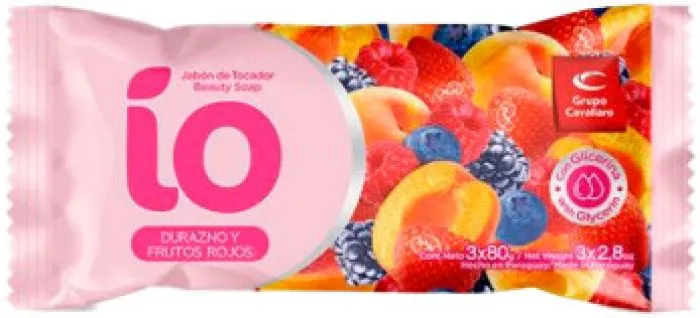JABON TOCADOR DURAZNO Y FRUT ROJOS 3 x 80gr IO