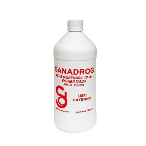 AGUA OXIGENADA 10 VOL  x 1000ml SANADROG