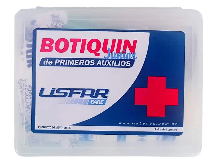 BOTIQUIN 1º AUX. PLASTICO JUNIOR 12 unidades LISFAR