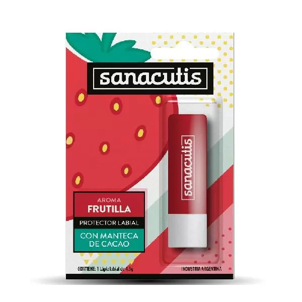 [F04026842] PROTECTOR LABIAL C/MANTECA DE CACAO AROMA FRUTILLA SANACUTIS