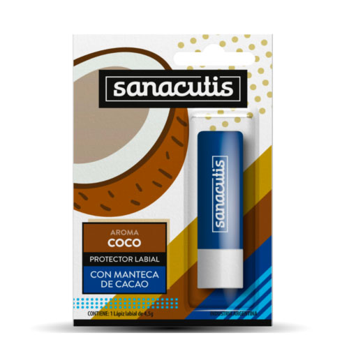 [F04026843] PROTECTOR LABIAL C/MANTECA DE CACAO AROMA COCO SANACUTIS