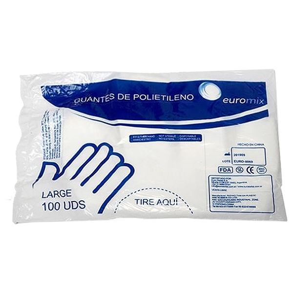 GUANTESPOLIETILENOx100MANOPLASEUROMIX