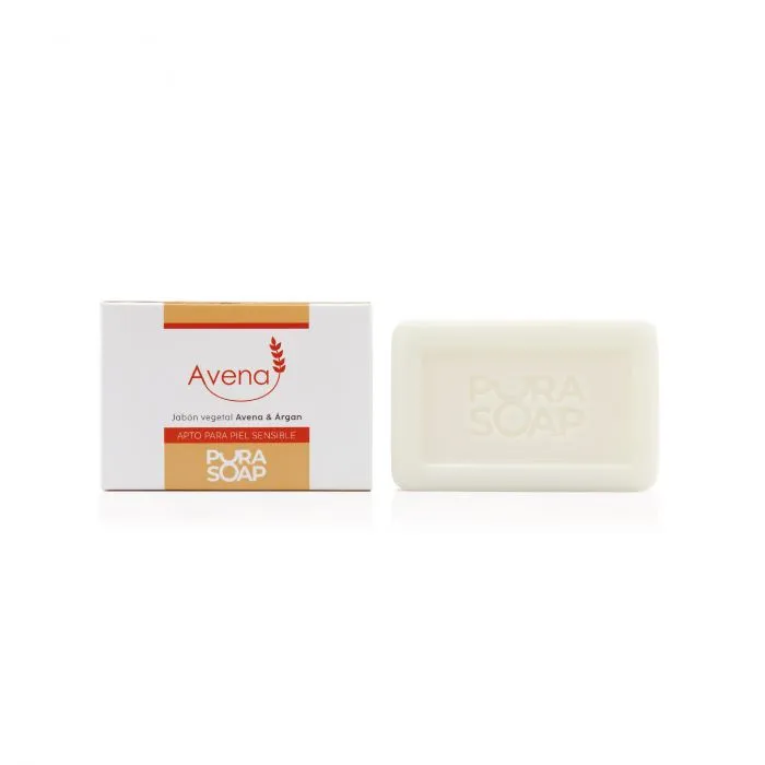 [F04028498] JABON VEGETAL VEGAN AVENA & ARGAN x 85gr PURA SOAP