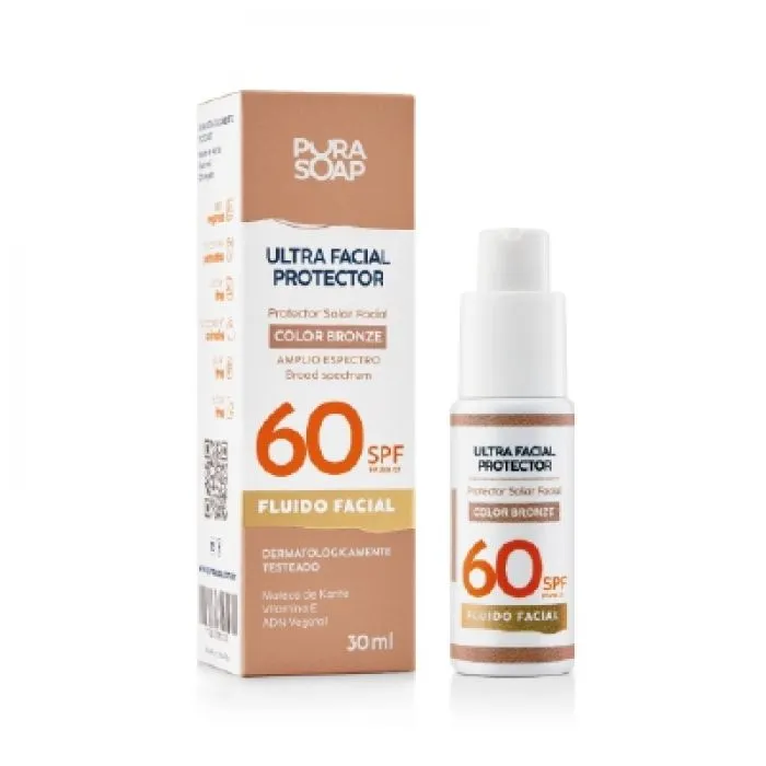 [F04028493] PROTECTOR SOLAR FACIAL FPS 60 BRONZE PURA SOAP