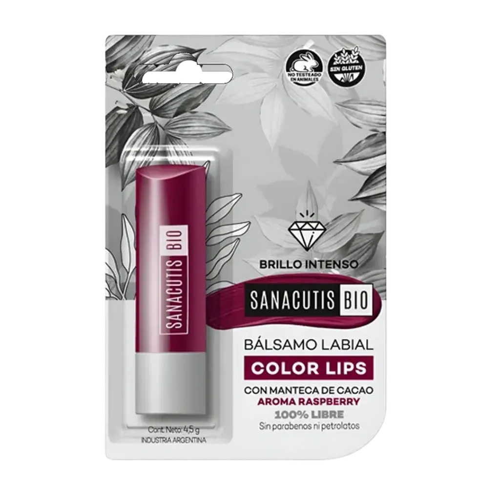 [F04028606] BALSAMO LABIAL SANACUTIS BIO  "COLOR LIPS FRAMBRUEZA" BLISTER X 4,5GRS