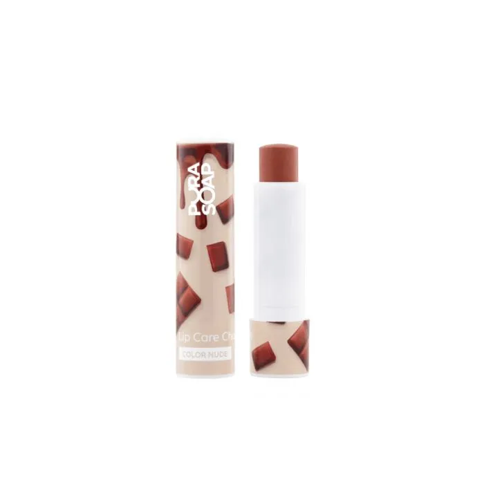 BALSAMO LABIAL C/COLOR CHOCOLATE- NUDE  x 4gr PURA SOAP