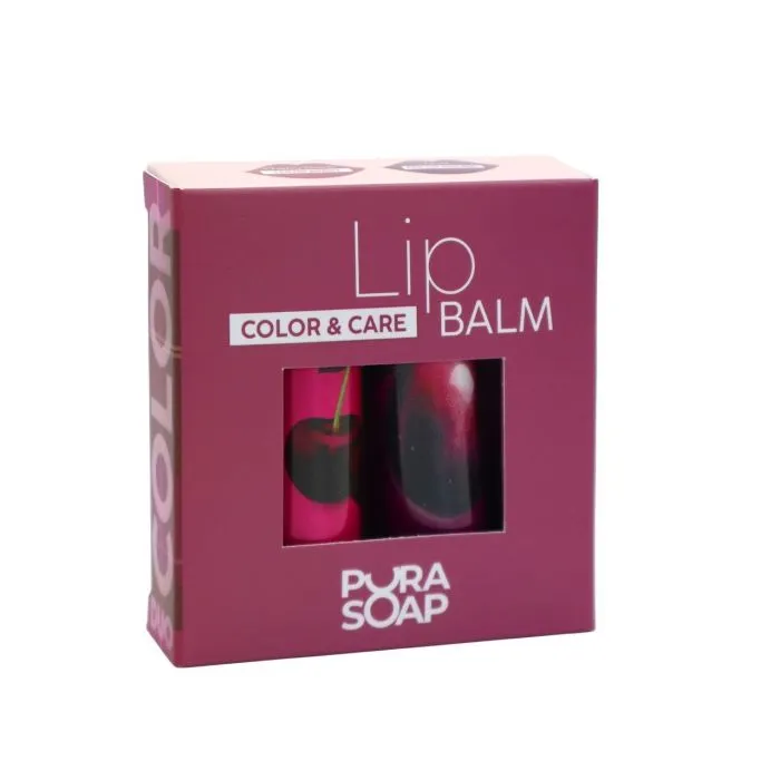 [F04028574] DUO CAJA GLOW BALSAMO C/ COLOR X 8 GR UVA MALBEC -CHERRY  PURA SOAP
