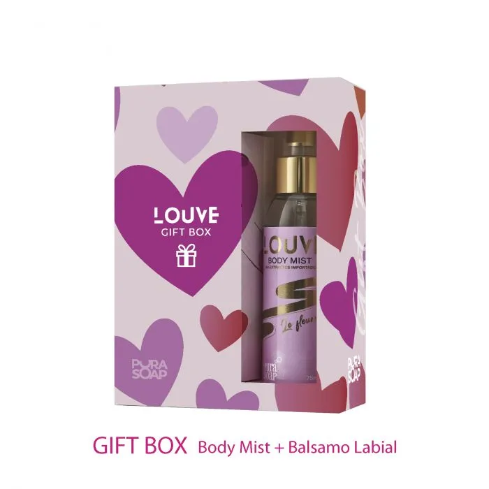 [F04028525] KIT  BODY SPLASH LOUVE & BALSAMO LABIAL FLORAL PURA SOAP