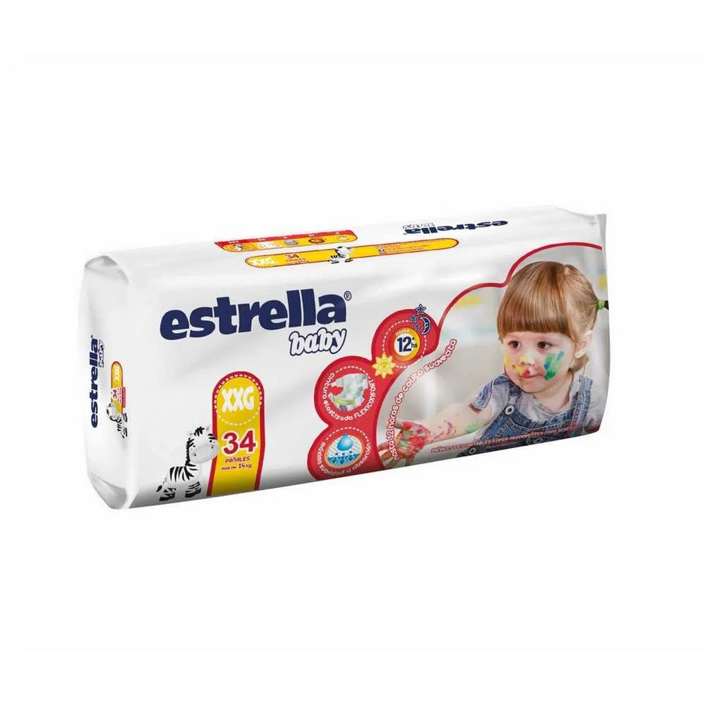 [F04026876] PAÑAL BEBE XXG X 34 HIPERPACK ESTRELLA (PA0413)