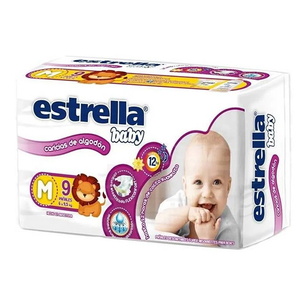 [F04027536] PAÑAL BEBE M X 9 REGULAR ESTRELLA ( PA0460)