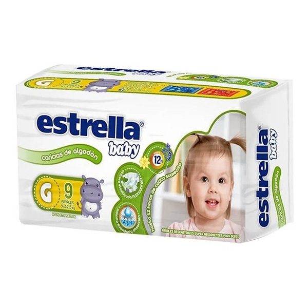 [F04027394] PAÑAL BEBE G X 9 REGULAR ESTRELLA (PA405)