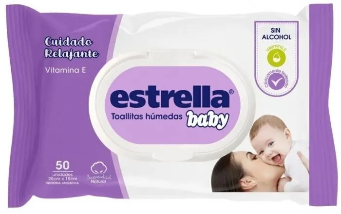 [F04028238] TOALLITAS HUM. BABY CUIDADO RELAJANTE x 50un ESTRELLA