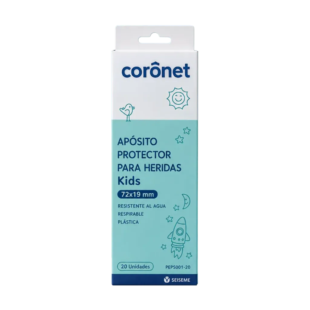 [F04028682] APOSITO PROTECTORES TELA PLASTICA KIDS  X 10 UN CORONET