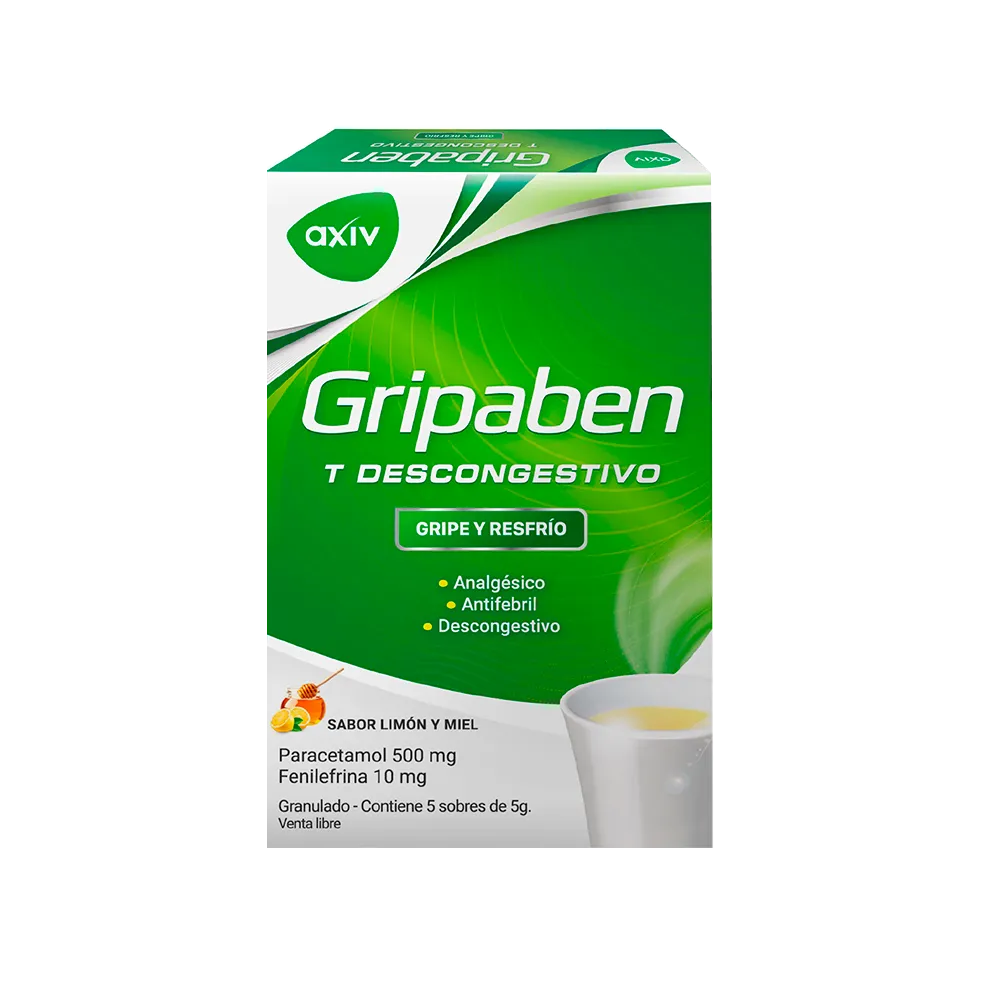 [64591] AXIV GRIPABEN T DESCONGESTIVO  limón y miel sob.x 50
